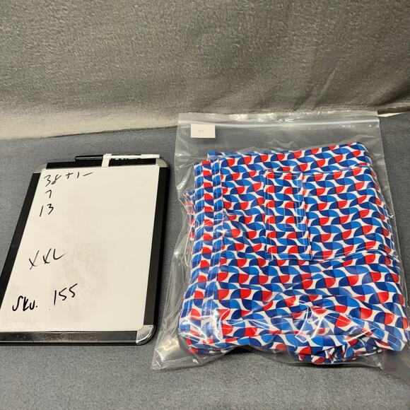 Psycho Bunny Swim Trunks Mens XXL Blue Red Mesh Lined Beach Coastal + Pockets - Picture 12 of 12